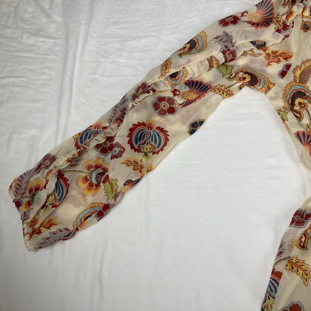 Stylish Nature Tiered Maxi Dress M Floral Pullover Ruffle Boho Chic Hippie Retro - Picture 5 of 9